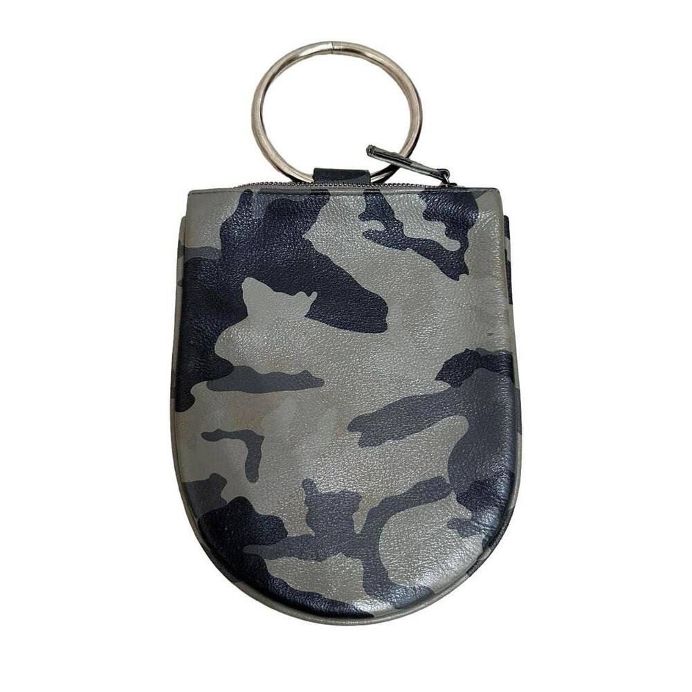 Kim White Women's‎ Round Chain Camouflage Gray Coin Purse